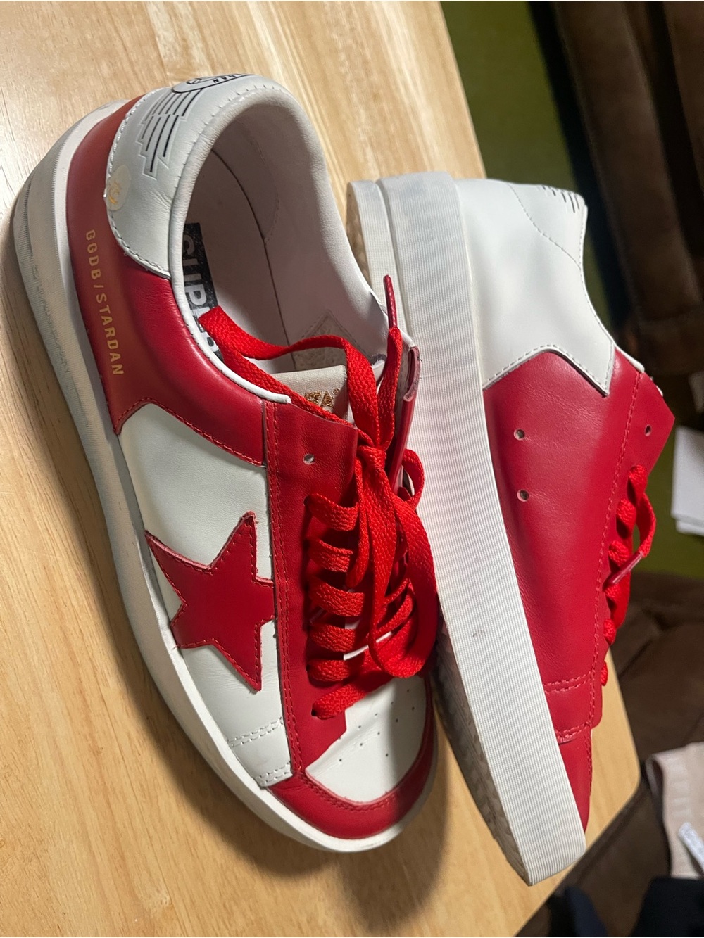 Golden Goose Stardan Red White Mens 9. Excellent - Picture 9 of 12